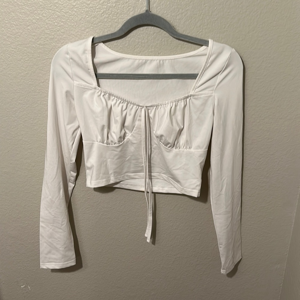 White cropped long sleeve